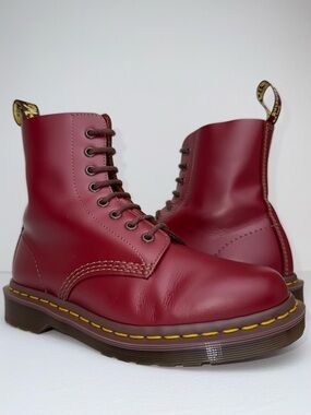 Dr. Martens 1460 Made in England Oxblood Red Quilon Leather Lace Up Boots UK 5